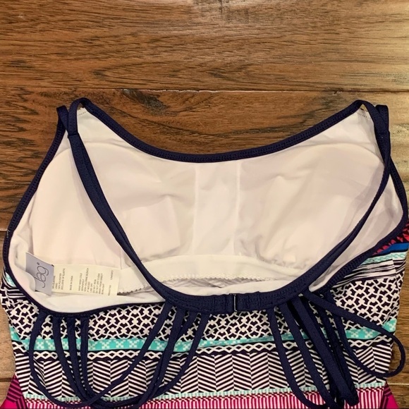 NWT JAG Ombre Stripe Multi-Strap Back Tankini Swim Top S Small - Picture 6 of 11